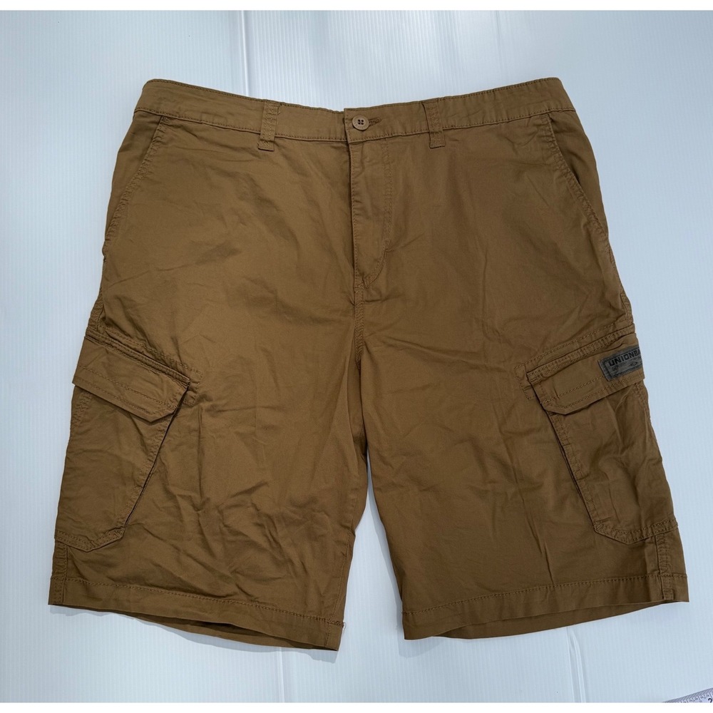 Unionbay Mens Brown Cargo Shorts Size 40 Cotton Stretch Utility Outdoor Casual